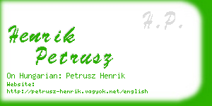 henrik petrusz business card